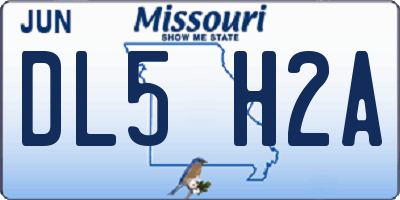 MO license plate DL5H2A
