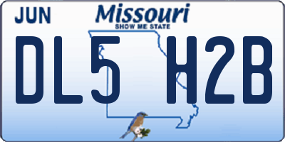 MO license plate DL5H2B