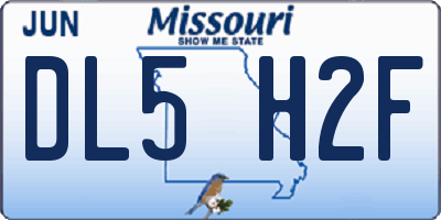 MO license plate DL5H2F