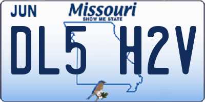 MO license plate DL5H2V
