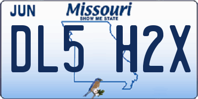 MO license plate DL5H2X