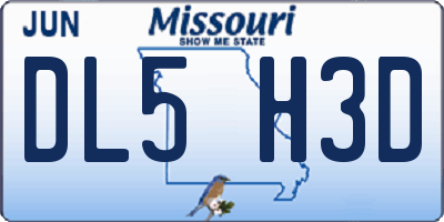 MO license plate DL5H3D