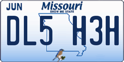MO license plate DL5H3H