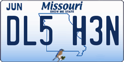 MO license plate DL5H3N