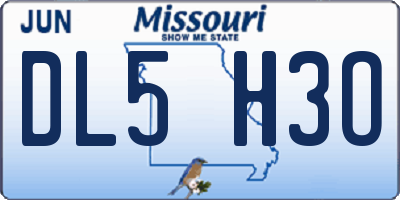 MO license plate DL5H3O