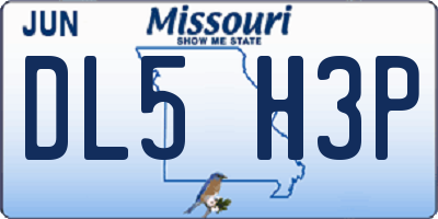 MO license plate DL5H3P