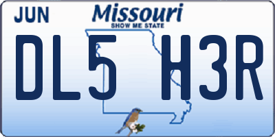 MO license plate DL5H3R