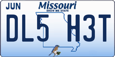 MO license plate DL5H3T