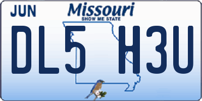 MO license plate DL5H3U
