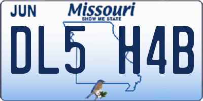 MO license plate DL5H4B