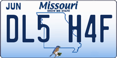 MO license plate DL5H4F