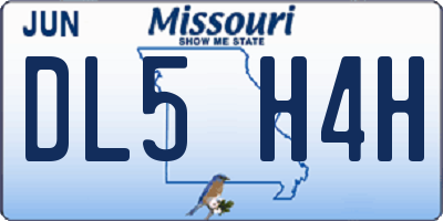 MO license plate DL5H4H