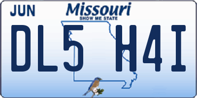MO license plate DL5H4I