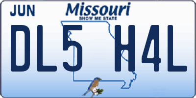 MO license plate DL5H4L