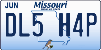 MO license plate DL5H4P