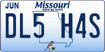 MO license plate DL5H4S