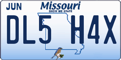 MO license plate DL5H4X