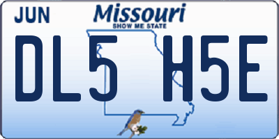MO license plate DL5H5E
