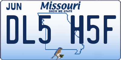 MO license plate DL5H5F