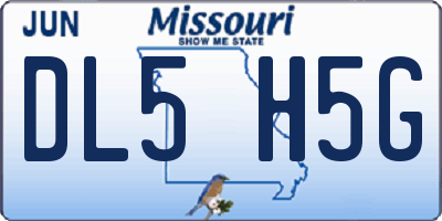 MO license plate DL5H5G