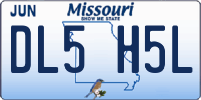 MO license plate DL5H5L