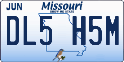 MO license plate DL5H5M