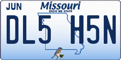 MO license plate DL5H5N