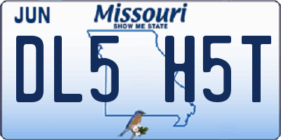 MO license plate DL5H5T