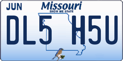 MO license plate DL5H5U