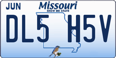MO license plate DL5H5V