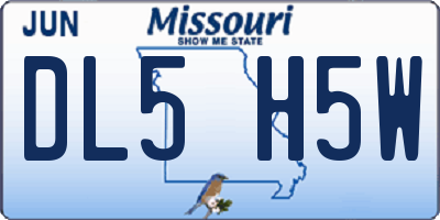 MO license plate DL5H5W