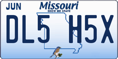 MO license plate DL5H5X