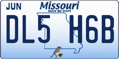 MO license plate DL5H6B