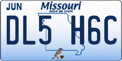 MO license plate DL5H6C