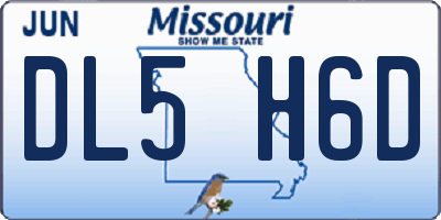 MO license plate DL5H6D