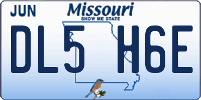 MO license plate DL5H6E