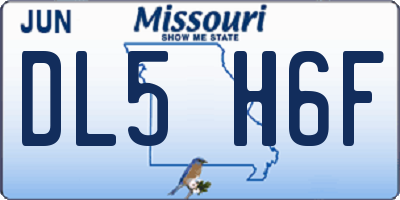 MO license plate DL5H6F