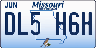 MO license plate DL5H6H