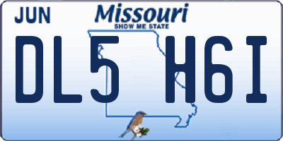 MO license plate DL5H6I