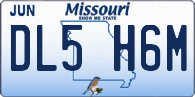 MO license plate DL5H6M