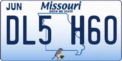 MO license plate DL5H6O