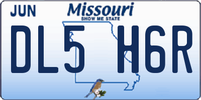 MO license plate DL5H6R