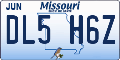 MO license plate DL5H6Z