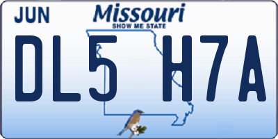 MO license plate DL5H7A