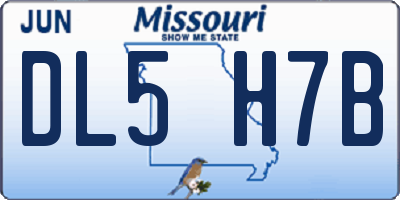 MO license plate DL5H7B