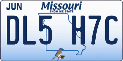 MO license plate DL5H7C