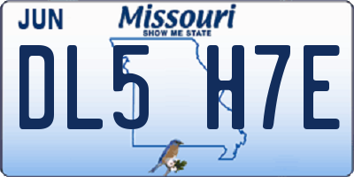 MO license plate DL5H7E
