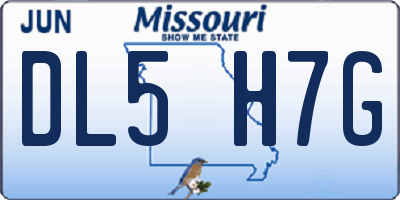 MO license plate DL5H7G