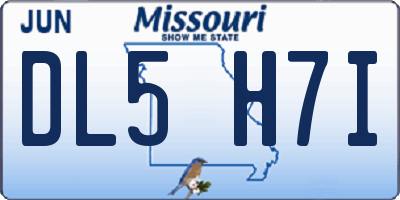 MO license plate DL5H7I