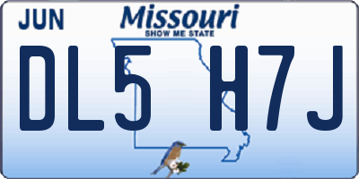 MO license plate DL5H7J